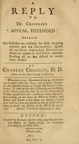 A reply to Dr. Chandler's 'Appeal defended'