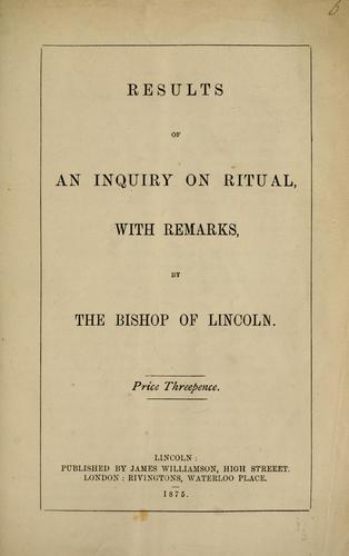 Results of an inquiry on ritual