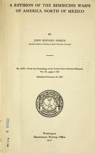 A revision of the bembicine wasps of America north of Mexico