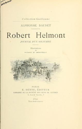 Robert Helmont, journal d'un solitaire