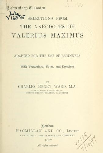 Selections from the anecdotes