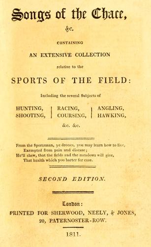 Songs of the chace [sic], &c