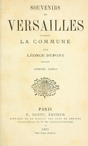 Souvenirs de Versailles pendant la commune
