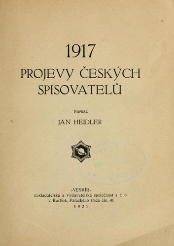 1917, projevy eských spisovatel