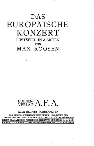 Das europäische Konzert