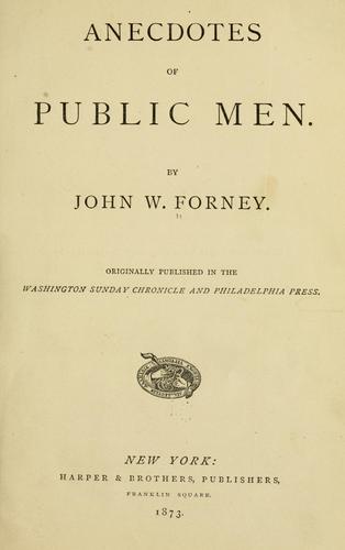 Anecdotes of public men
