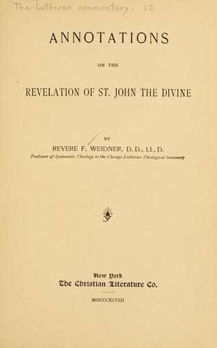 Annotations on the Revelation of St. John the Divine