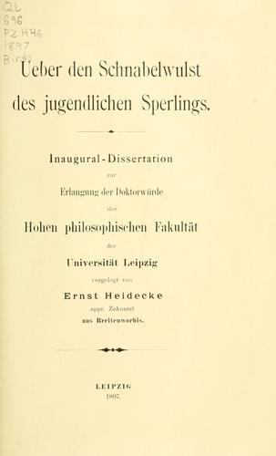 Über den Schnabelwulst des jugendlichen Sperlings