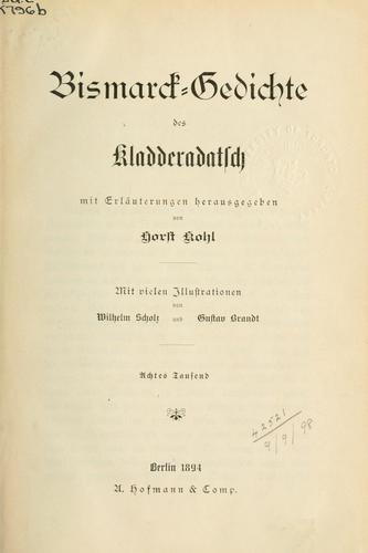 Bismarck-Gedichte des Kladderadatsch