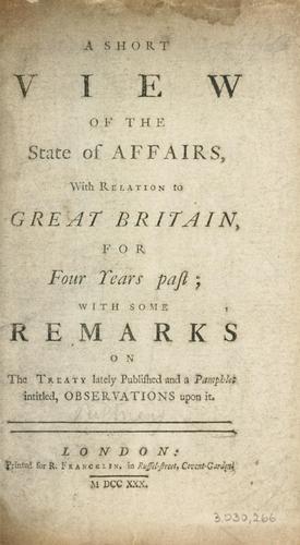 A short view of the state of affairs