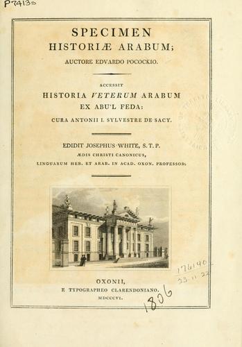 Specimen historiae Arabum
