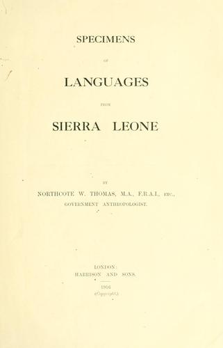 Specimens of languages from Sierra Leone