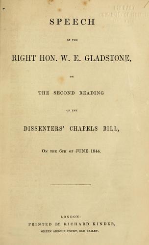 Speech of the right Hon. W.E. Gladstone
