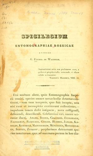 Spicilegium entomographiae rossicae