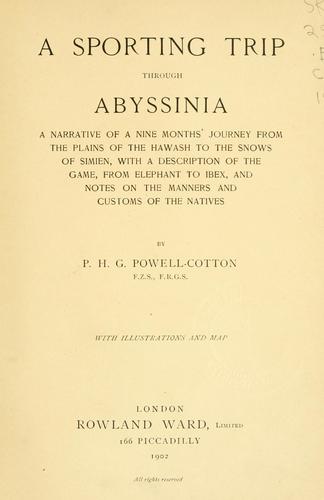 A sporting trip through Abyssinia