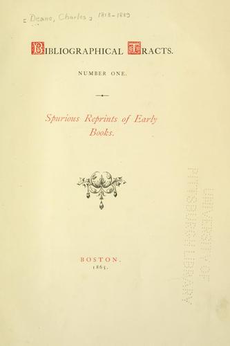 Spurious reprints of early books