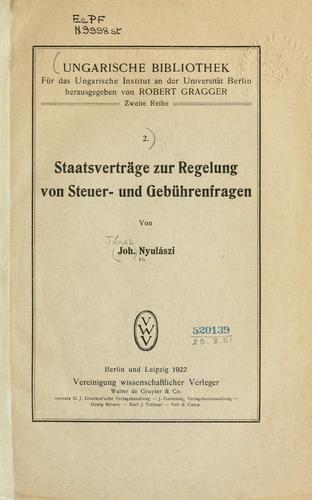 Staatsverträge zur Regelung von Steuer- und Gebührenfragen