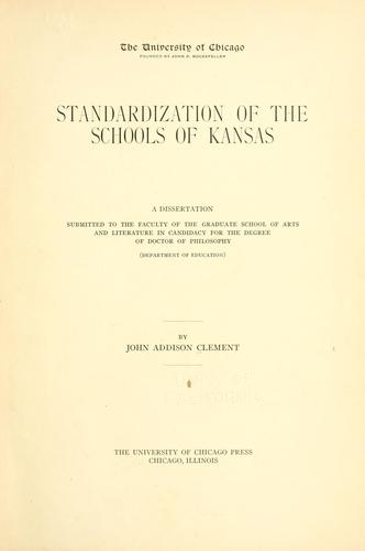 Standardization of the schools in Kansas