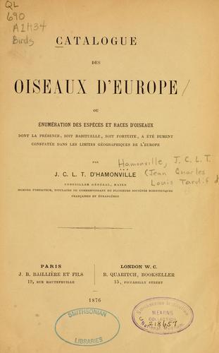 Catalogue des oiseaux d'Europe
