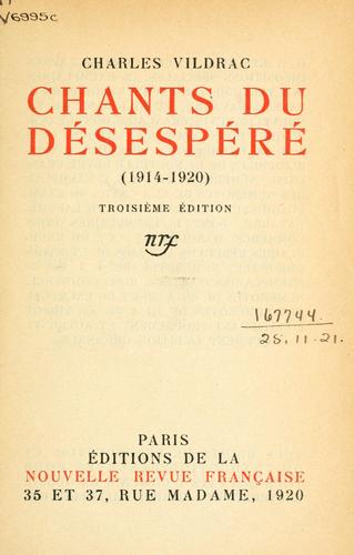 Chants du désespéré (1914-1920)