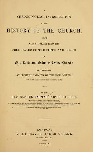 A chronological introduction to the history of the church