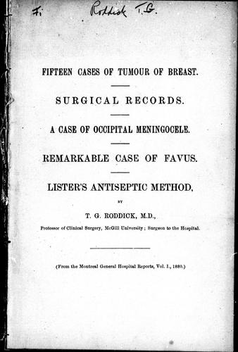 Fifteen cases of tumour of breast