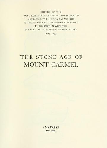The stone age of Mount Carmel