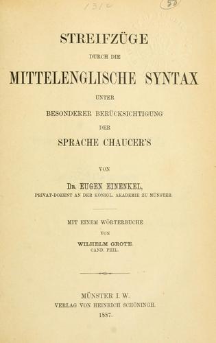 Streifzüge durch die mittelenglische Syntax