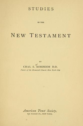 Studies in the New Testament
