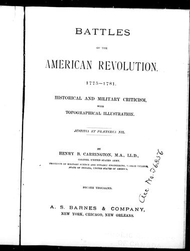 Battles of the American Revolution, 1775-1781