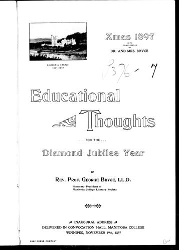 Educational thoughts for the Diamond Jubilee year