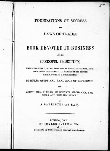 Foundations of success and laws of trade