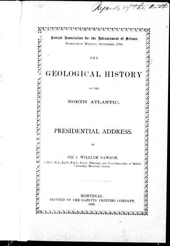 The geological history of the North Atlantic