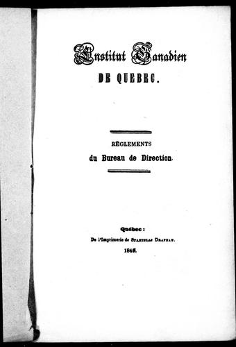 Règlements du Bureau de direction