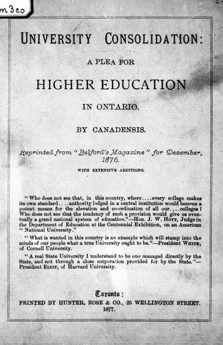 University consolidation
