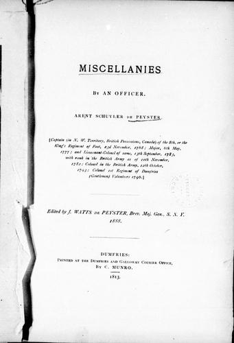 Miscellanies by an officer