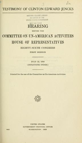 Testimony of Clinton Edward Jencks