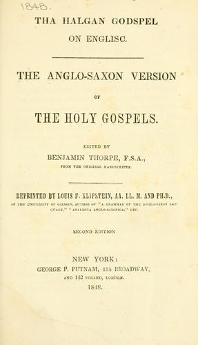 Tha Halgan Godspel on Englisc