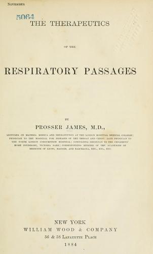 The therapeutics of the respiratory passages