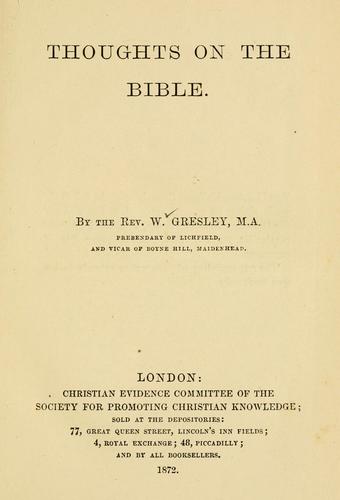 Thoughts on the Bible
