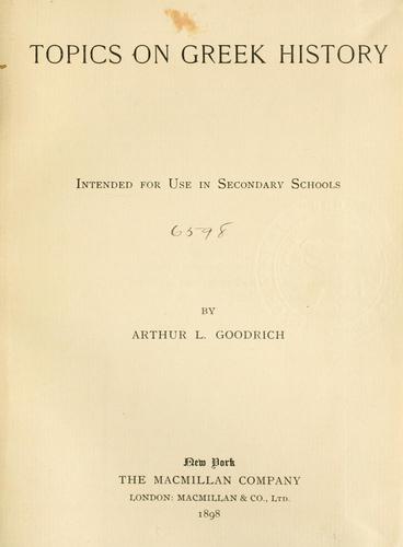 Topics on Greek history