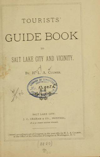Tourists' guide book to Salt Lake City and vicinity