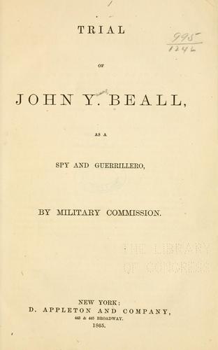 Trial of John Y. Beall