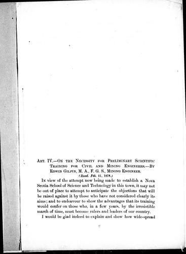 On the necessity for preliminary scientific training for civil and mining engineers