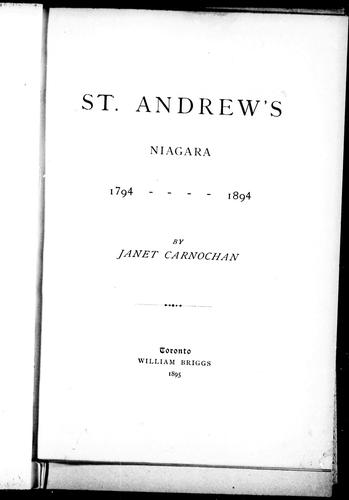 St. Andrew's, Niagara, 1794-1894