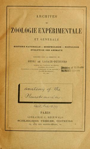 Étude monographique des pleurotomaires actuels