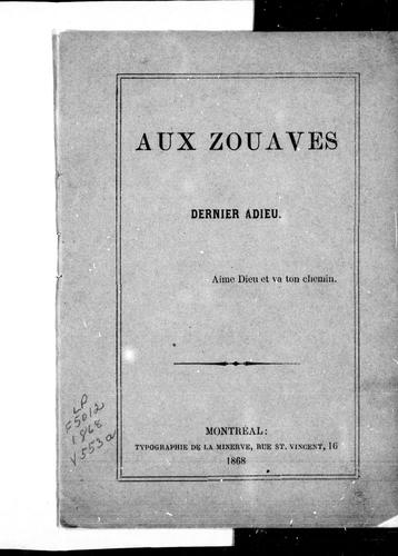 Aux Zouaves, dernier adieu