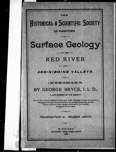 Surface geology of the Red River and Assiniboine Valleys