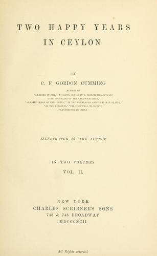 Two happy years in Ceylon