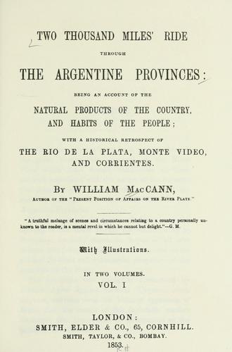 Two thousand miles' ride through the Argentine provinces